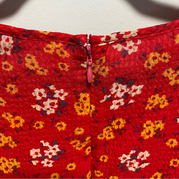 Free People Red Floral Blouse - Picture 5 of 7